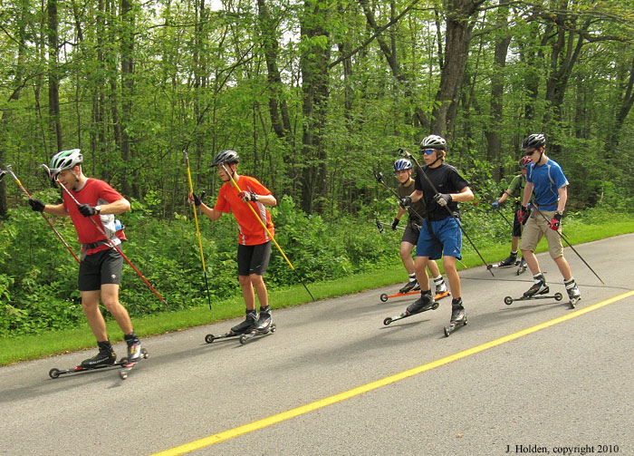 Nakkertok Roller Skiers near the Champlain Lookout