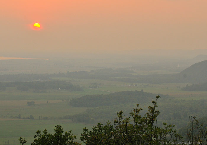 Champlain Lookout sunset during this week's heat and humidity
