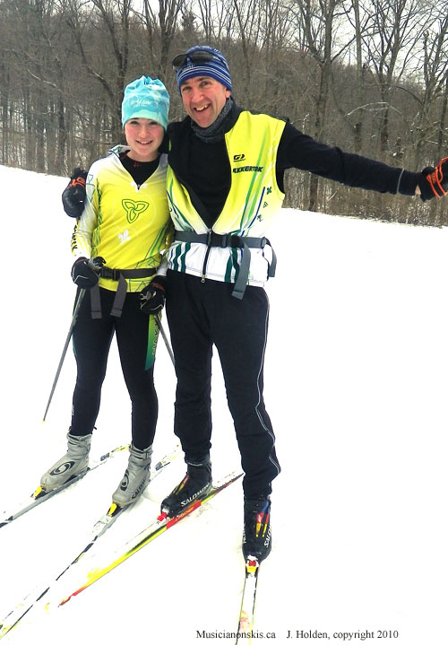 Sophie and Luc, skating on the Champlain Parkway, Gatineau Park